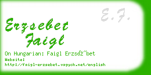 erzsebet faigl business card